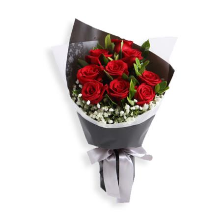 10 Red Roses Bouquet 